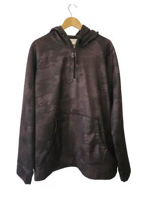 And1 Mens Camo Hoodie 2XL Brown Long Sleeve Kangaroo Pocket Pullover Sweatshirt • $18