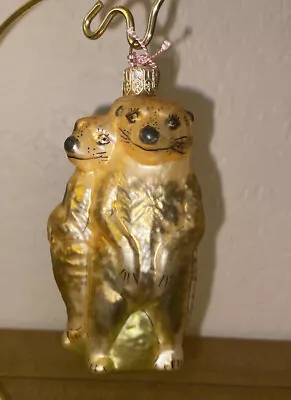 Discovery Channel 4  Blown Glass Meerkats Poland Ornament • £20.85