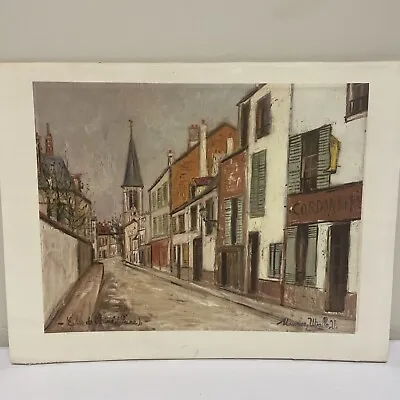 1960s Maurice Utrillo Painting “Eglise De Stains Seine” Signed Lithograph 14x17” • $79.99