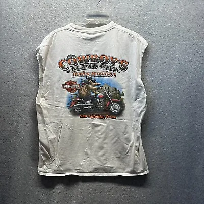 Harley Davidson Shirt Adult Extra Large XL White Mens Cut Off Tank Top Hogs • $28.75