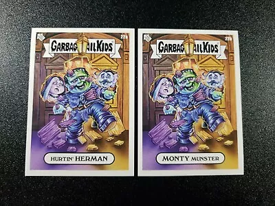 Munsters Herman Fred Gwynne Grandpa Lily Eddie Garbage Pail Kids 2 Card Set • $19.22