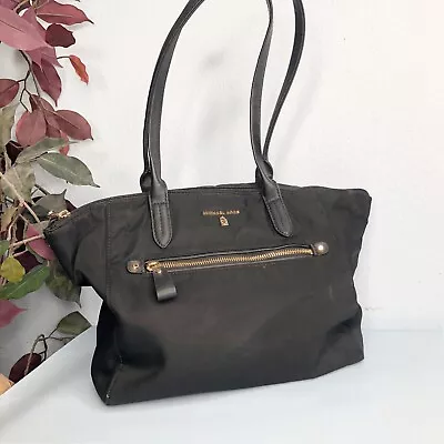 Michael Kors Kelsey Medium Tote Bag Black Shoulder Purse Nylon • $13.96