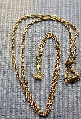 18  14K Yellow Gold Chain-14KT GOLD Anchor Pendant Both Weigh 5 GRAMS • $399.99