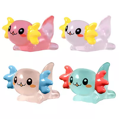 Axolotl Miniature Cute Resin Figure Glow In The Dark Small Aquarium Accessories • $6.79