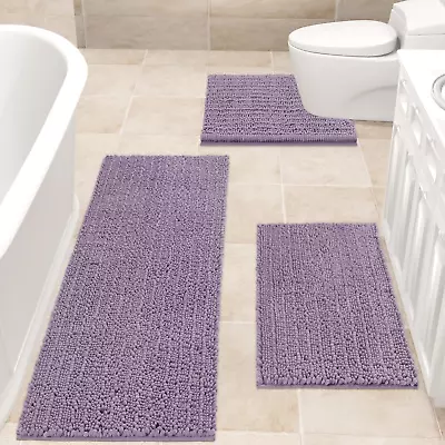 Upgrade Extra Large Lavender Bathroom Rug Set 3 Pieces Ultra Soft Lavender New • $54.87