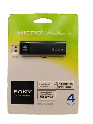 Sony MicroVault Retractable USB 2.0 Flash Drive 4GB New!  NIP Sealed Thumb Stick • $12.89