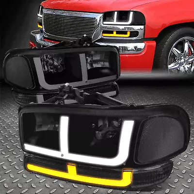 [switchback F-led Drl Turn Signal]for 99-07 Gmc Sierra Headlights Black/smoked • $117.88