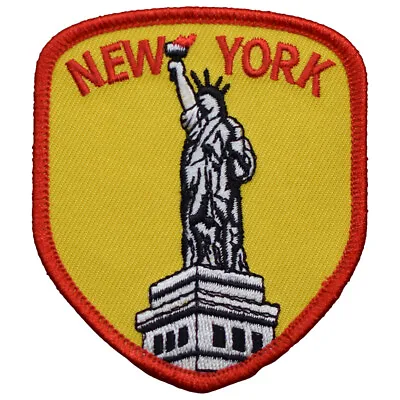 New York Patch - Statue Of Liberty Manhattan NY Badge 3-1/8  (Iron On) • $4.99