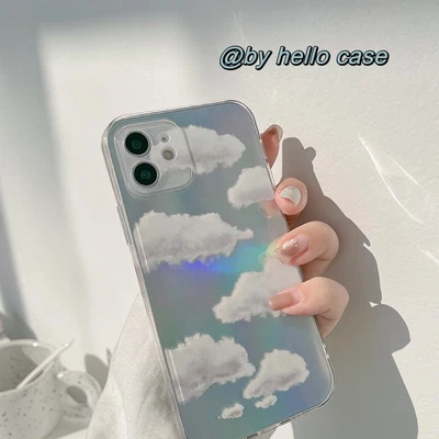 $13.99 • Buy  Cute Cartoon Laser White Clouds Case Cover For IPhone 11 12 Pro Max Plus X XS 7