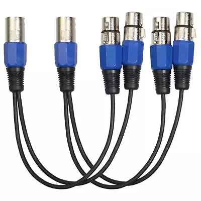 £13.48 • Buy 2x 3-pin XLR Plug To Two DJ Cable Adapters With 2 Sockets And Y-splitter