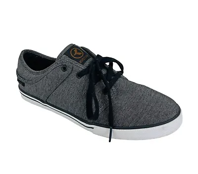 Kustom Mens Scooter Shoes Grey Chambray Lace Up Lo-Cut Sneaker Size 9 - Like New • $34.95