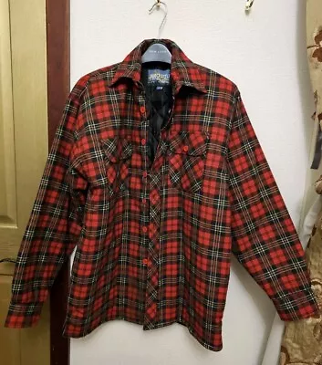 Euro Style Padded Quilted Lined Shirt Flannel Lumberjack Work Jacket Warm L • £30