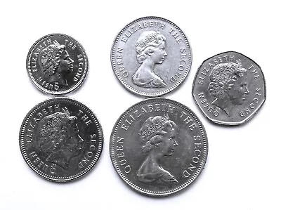 Set Of 5 Falkland Islands Coins. Rare Excellent Condition. • £10