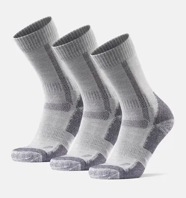 Brand New 3pack DANISH ENDURANCE Light Grey Merino Wool Crew Hiking Socks UK9-11 • £25.99