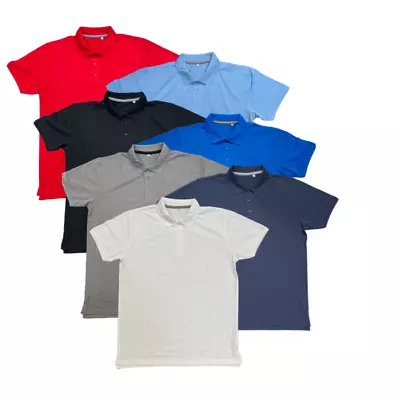 Men's Plain Polo Shirts Short Sleeve Casual Regular Fit Polo Top  -NWMS-RP| SALE • £5.98