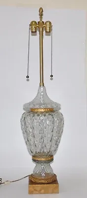 Marbro Lamp Company Mid Century Modern Large Murano Crystal Glass Table Lamp • $699