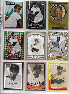 Monte Irvin SUPER HOF Lot Of 18 Cards With 6 Inserts/Parallels/ 1 #ed • $0.99