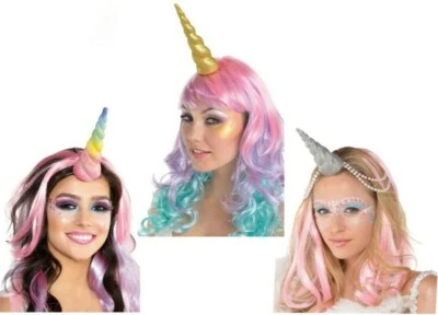 $24.99 • Buy Unicorn Horn Gold Silver Rainbow Glittered Pastel Costume Accessory