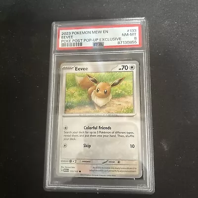 Eevee Poke Post Promo - PSA 8 - MEW EN 133-135 - Pokémon Together Promo • £0.99