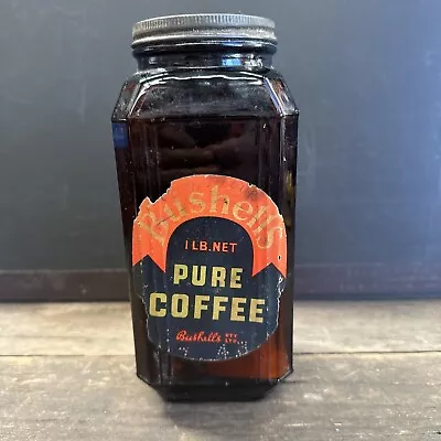 Bushells Pure Coffee 1 Lb Glass Empty Vintage Jar  • $20