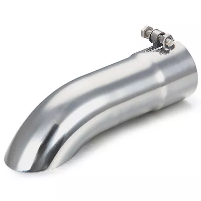Stainless Steel Turn Down Exhaust Tip 2.5 Inlet/Outlet Angle Cut Tailpipe Silver • $31