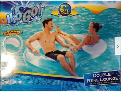 Bestway H2O  Double Ring Lounge Float 6 Ft 2 Person Water Chair • $16.99