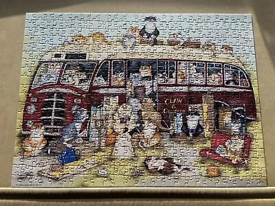 Ravensburger Crazy Cats.... On The Coach Trip 500 Piece Jigsaw Puzzle • £1.99