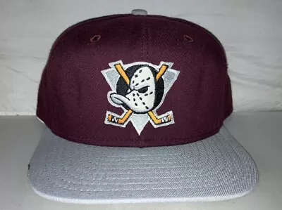 Vtg Anaheim Mighty Ducks Snapback Trucker Hat Cap Rare 90s NHL Hockey New Era • $29.99