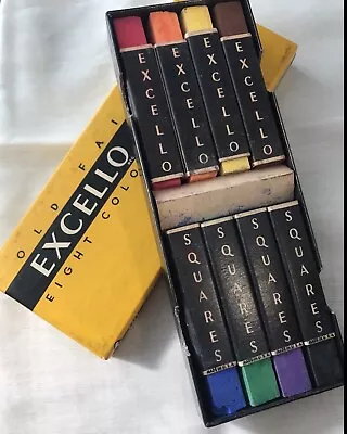 Vintage Excello Squares - 8 Chalk Colors - No. 910 • $25