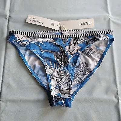 ESPRIT Mini Bikini Bottoms Women's UK 12 Tulum Beach Nature Print Swimwear • £8.50