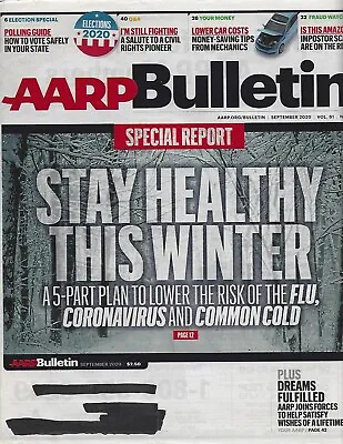 2) AARP Bulletin - September 2020 + Health Monitor Living: Severe Asthma - Learn • $1.35