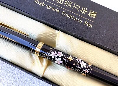 Maki-e Urushi Lacquer Makie Fountain Pen Yamanaka Lacquerware SakuraCherry Japan • $95.29