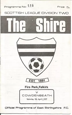 1976/77 Prog EAST STIRLINGSHIRE V COWDENBEATH (Div 2)        • £0.99