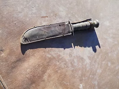 WW2 Kabar Ka-Bar USMC Survival Case XX Fighting Knife W/ Sheath Scabbard • $159.95