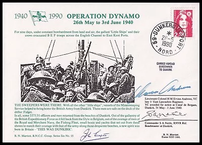 £19.99 • Buy ERVINE-ANDREWS VC, JOHN CARPENTER & STAN NETTLE Signed Operation Dynamo Cover
