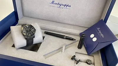 Montegrappa Nero Uno Limited Watch Pen Cufflinks Set New 100% Genuine Msrp $4750 • $2250
