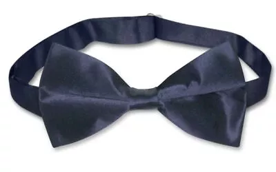 BIAGIO 100% SILK BOWTIE Solid NAVY BLUE Color Mens Bow Tie For Tuxedo Or Suit • $12.95