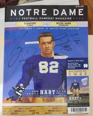 $8.79 • Buy Notre Dame Stanford 2006 Program Ticket Stub Chris Zorich Tony Rice Autograph IP