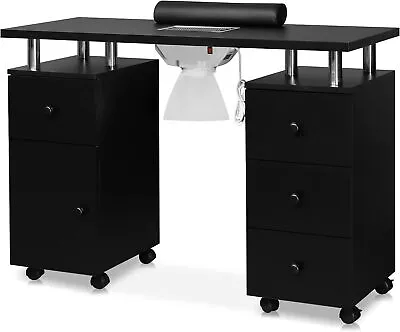 Manicure Table Nail Desk With Dust Collector & 4 Drawers & Arm Rest Cushion • $174.99