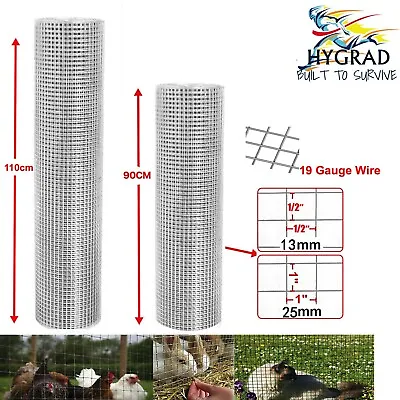 Galvanized Steel Welded Chicken Coop Mesh Wire Rabbit Run Pet Fence Netting • £27.99