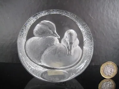 Royal Krona Mats Jonasson Swedish Crystal Glass Ducks Sculpture Paperweight • £22.99