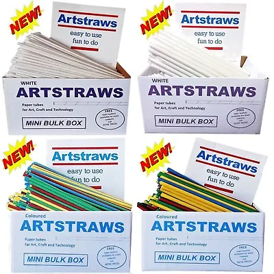 ARTSTRAWS PAPER STRAWS WHITE COLOURED ART STRAWS 4mm 6mm MINI BULK   • £16.05