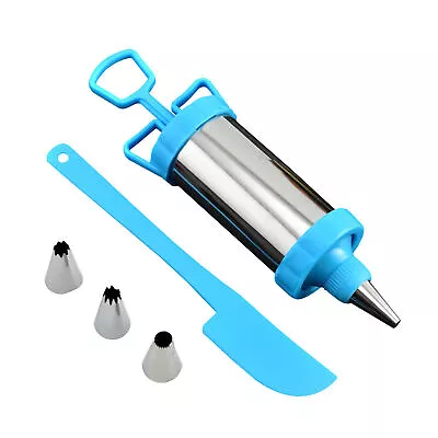 Icing Piping Guns Cake Decorating Syringe Pastry Design Nozzle Kit DIY Tools UK  • £8.64