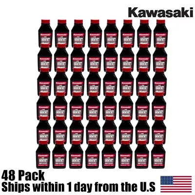 48 Pack Kawasaki 2.6 Oz Bottles 2 Cycle Mix 1 Gallon Motor Engine Oil • $85.99