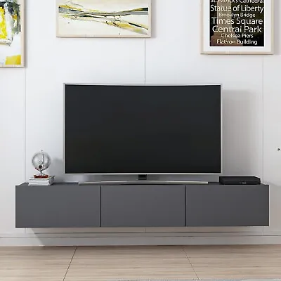 Tv Unit With Decor Panel Plus Wall Decor Panel - Anthracite Living Room Etgshop • £288.33