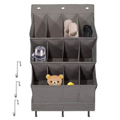 $25.67 • Buy 12 Pocket Shoe Holder Bag Organiser Over Door Hanging Shelf Rack Storage Hook #