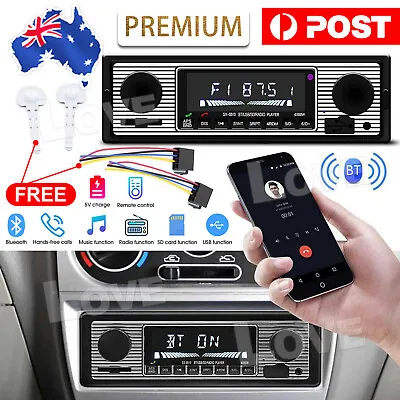 Car Stereo Bluetooth Audio Radio Vintage Head Unit Player MP3/USB/SD/AUX-IN/FM • $21.45