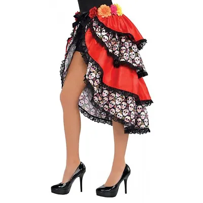 Day Of The Dead Costume Bustle Tie On Adult Dia De Los Muertos Sugar Skull • $27.43