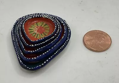 Miniature Mexican Folk Art Unfired Clay Pottery Hand Painted Nesting Dishes • $9.99