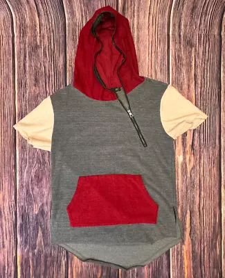 Hudson Outerwear Men`s Hoodie Zipup Charcoal/red/ivory Kangaroo Pockets Size: M • $39.99